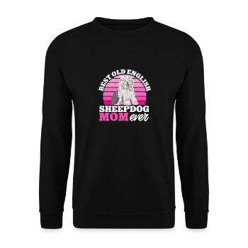 Vieux chien de berger anglais Sheepie Bobtail - Sweat-shirt Unisexe - noir - Devant - Alina (178cm) & Michal (187cm)