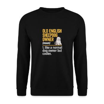 Vieux chien de berger anglais Sheepie Bobtail - Sweat-shirt Unisexe - noir - Devant - Alina (178cm) & Michal (187cm)
