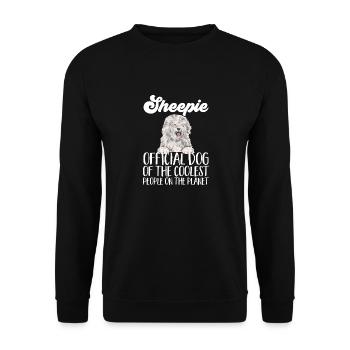 Vieux chien de berger anglais Sheepie Bobtail - Sweat-shirt Unisexe - noir - Devant - Alina (178cm) & Michal (187cm)