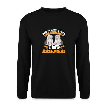 Vieux chien de berger anglais Sheepie Bobtail - Sweat-shirt Unisexe - noir - Devant - Alina (178cm) & Michal (187cm)
