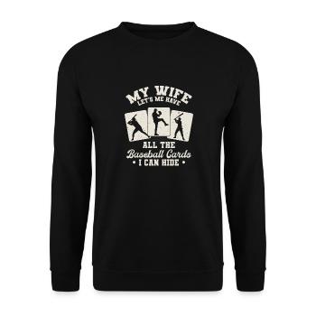 My Wife Have All The Baseball Cards Funny Collecto - Unisex Sweatshirt - black - Front - Alina (178cm) & Michal (187cm)