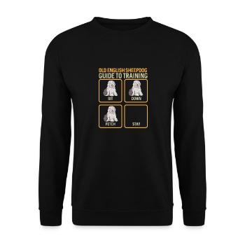Old English Sheepdog Sheepie Bobtail - Unisex Sweatshirt - black - Front - Alina (178cm) & Michal (187cm)