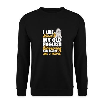 Vieux chien de berger anglais Sheepie Bobtail - Sweat-shirt Unisexe - noir - Devant - Alina (178cm) & Michal (187cm)