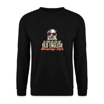 Vieux chien de berger anglais Sheepie Bobtail - Sweat-shirt Unisexe - noir - Devant - Alina (178cm) & Michal (187cm)