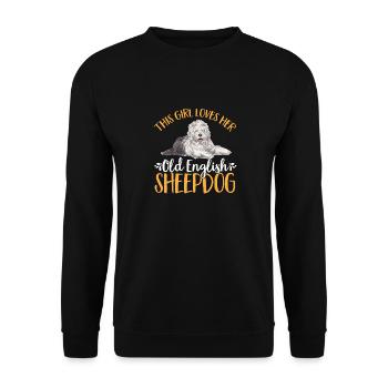 Vieux chien de berger anglais Sheepie Bobtail - Sweat-shirt Unisexe - noir - Devant - Alina (178cm) & Michal (187cm)