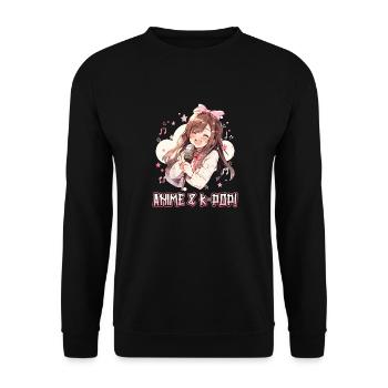 Anime and K-Pop Korean Pop Music Kpop - Unisex Sweatshirt - black - Front - Alina (178cm) & Michal (187cm)