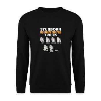 Old English Sheepdog Sheepie Bobtail - Unisex Sweatshirt - black - Front - Alina (178cm) & Michal (187cm)