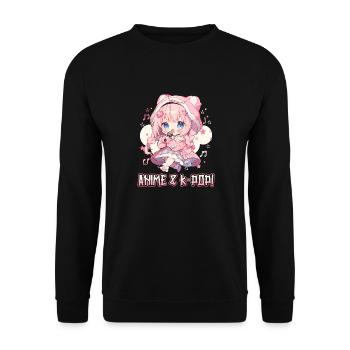 Anime and K-Pop Korean Pop Music Kpop - Unisex Sweatshirt - black - Front - Alina (178cm) & Michal (187cm)