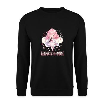 Anime and K-Pop Korean Pop Music Kpop - Unisex Sweatshirt - black - Front - Alina (178cm) & Michal (187cm)