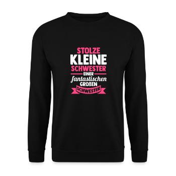 Geschwister Schwestern Schwester - Unisex Pullover - Schwarz - Vorne - Alina (178cm) & Michal (187cm)