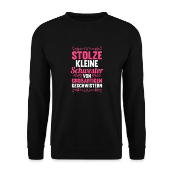 Geschwister Schwestern Schwester - Unisex Pullover - Schwarz - Vorne - Alina (178cm) & Michal (187cm)