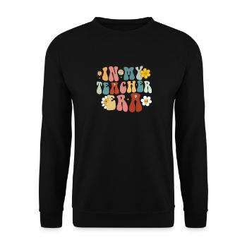 Groovy In My Teacher Era Back to School Teacher - Unisex Sweatshirt - black - Front - Alina (178cm) & Michal (187cm)