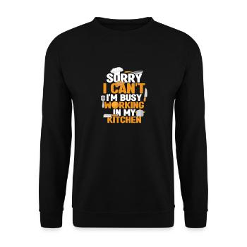Sorry I can't, I'm with it - Unisex Sweatshirt - black - Front - Alina (178cm) & Michal (187cm)