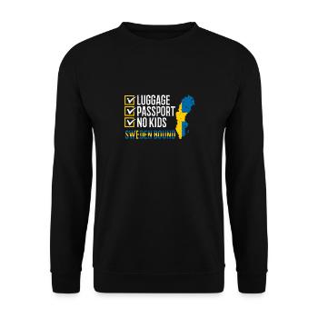 Luggage Passport No Kids Sweden Bound Holidays - Unisex Sweatshirt - black - Front - Alina (178cm) & Michal (187cm)