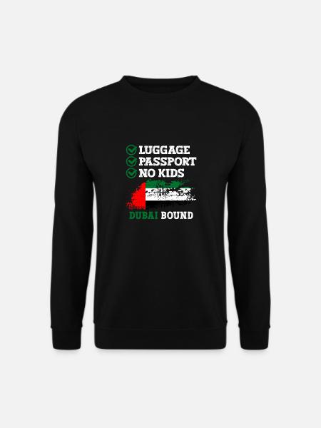 Gepäck Passport No Kids Dubai Bound Urlaub Trip - Unisex Pullover - Schwarz