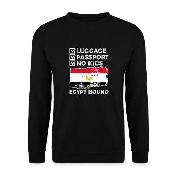 Gepäck Passport No Kids Ägypten Bound Urlaub Trip - Unisex Pullover - Schwarz - Vorne - Alina (178cm) & Michal (187cm)