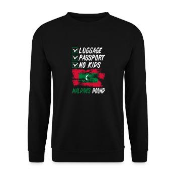 Luggage Passport No Kids Maldives Bound Vacation - Unisex Sweatshirt - black - Front - Alina (178cm) & Michal (187cm)