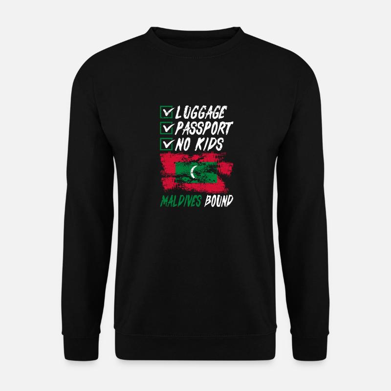 Gepäck Passport No Kids Malediven Bound Vacation - Unisex Pullover - Schwarz