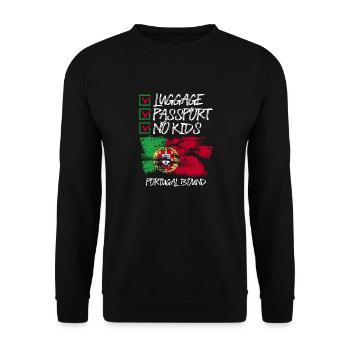 Luggage Passport No Kids Portugal Bound Vacation - Unisex Sweatshirt - black - Front - Alina (178cm) & Michal (187cm)