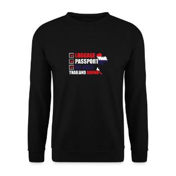 Luggage Passport No Kids Thailand Bound - Unisex Sweatshirt - black - Front - Alina (178cm) & Michal (187cm)