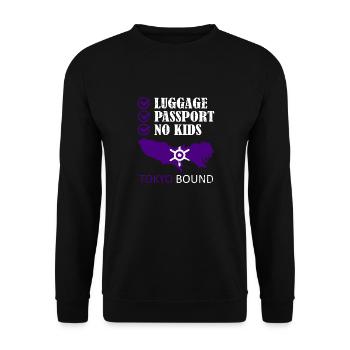 Luggage Passport No Kids Tokyo Bound Vacation Trip - Unisex Sweatshirt - black - Front - Alina (178cm) & Michal (187cm)