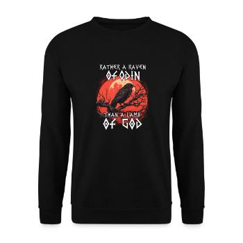 Légende viking | Corbeau d’Odin | Hugin et Munin - Sweat-shirt Unisexe - noir - Devant - Alina (178cm) & Michal (187cm)