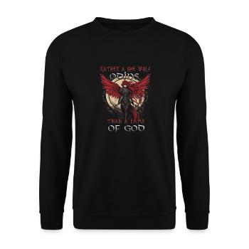 Powerful Valkyrie Rune of Nordic Bravery - Unisex Sweatshirt - black - Front - Alina (178cm) & Michal (187cm)