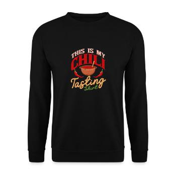This Is My Chili Tasting Shirt Cook Off Koch - Unisex Sweatshirt - black - Front - Alina (178cm) & Michal (187cm)