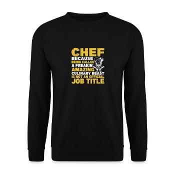 Chefkoch, weil er ein verrücktes kulinarisch - Unisex Pullover - Schwarz - Vorne - Alina (178cm) & Michal (187cm)