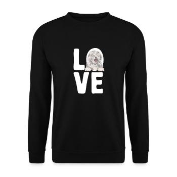Vieux chien de berger anglais Sheepie Bobtail - Sweat-shirt Unisexe - noir - Devant - Alina (178cm) & Michal (187cm)