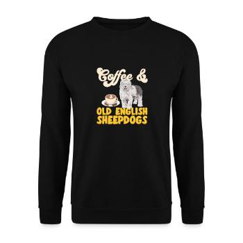 Vieux chien de berger anglais Sheepie Bobtail - Sweat-shirt Unisexe - noir - Devant - Alina (178cm) & Michal (187cm)