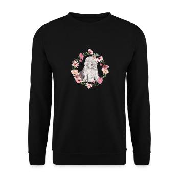 Old English Sheepdog Sheepie Bobtail - Unisex Sweatshirt - black - Front - Alina (178cm) & Michal (187cm)