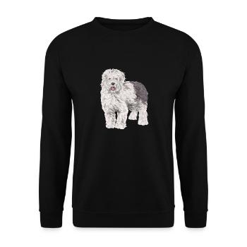 Vieux chien de berger anglais Sheepie Bobtail - Sweat-shirt Unisexe - noir - Devant - Alina (178cm) & Michal (187cm)
