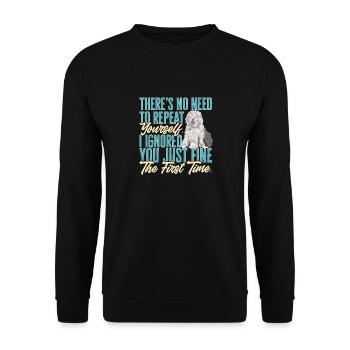 Vieux chien de berger anglais Sheepie Bobtail - Sweat-shirt Unisexe - noir - Devant - Alina (178cm) & Michal (187cm)