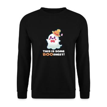This Is Some Boo Sheet Funny Halloween Ghost - Unisex Sweatshirt - black - Front - Alina (178cm) & Michal (187cm)