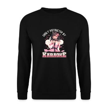 Facilement distrait par le karaoké - Sweat-shirt Unisexe - noir - Devant - Alina (178cm) & Michal (187cm)