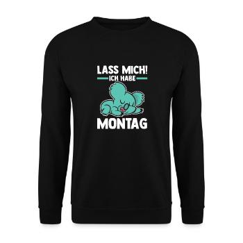 Koala Lass Mich Ich Habe Montag - Unisex Pullover - Schwarz - Vorne - Alina (178cm) & Michal (187cm)