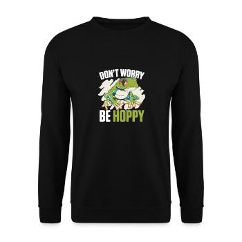 Toad Frog Don’t Worry Be Hoppy Cute Amphibian Fan - Sweat-shirt Unisexe - noir - Devant - Alina (178cm) & Michal (187cm)