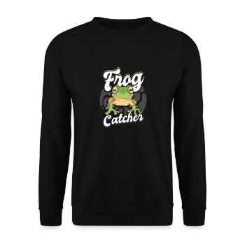 Herpetologist Toad Lover Amphibian Funny Frog Catc - Unisex Sweatshirt - black - Front - Alina (178cm) & Michal (187cm)