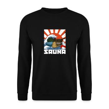 Retro Sauna Spa Massage Banja Saunameister - Unisex Pullover - Schwarz - Vorne - Alina (178cm) & Michal (187cm)
