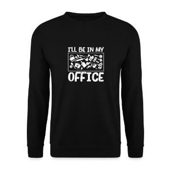 I'll be in my office Funny Chef Chef - Unisex Sweatshirt - black - Front - Alina (178cm) & Michal (187cm)