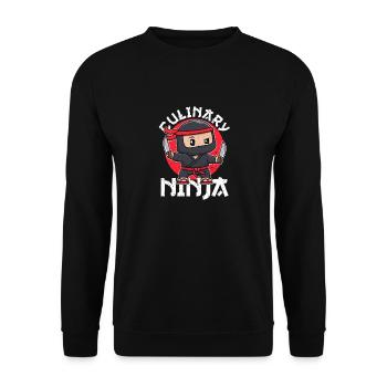 Kulinarischer Ninja Liebhaber Lustige Köche Koch - Unisex Pullover - Schwarz - Vorne - Alina (178cm) & Michal (187cm)