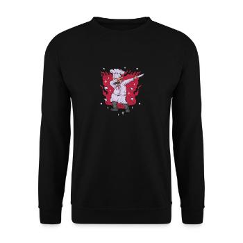 Chef Polka Dot Sous-Chef Culinaire Chef de cuisine - Sweat-shirt Unisexe - noir - Devant - Alina (178cm) & Michal (187cm)