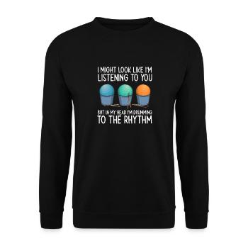Cardio Drumming Fitnessstudio Fitnesskurs Workout - Unisex Pullover - Schwarz - Vorne - Alina (178cm) & Michal (187cm)