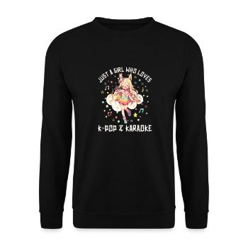 Juste une fille qui aime l’anime K-Pop et le karaoké - Sweat-shirt Unisexe - noir - Devant - Alina (178cm) & Michal (187cm)