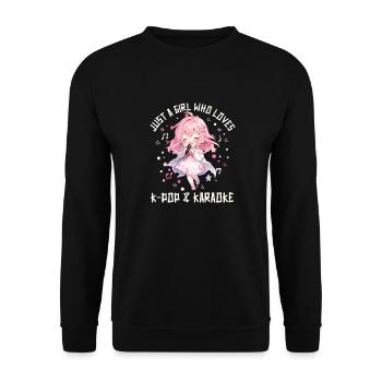 Juste une fille qui aime l’anime K-Pop et le karaoké - Sweat-shirt Unisexe - noir - Devant - Alina (178cm) & Michal (187cm)