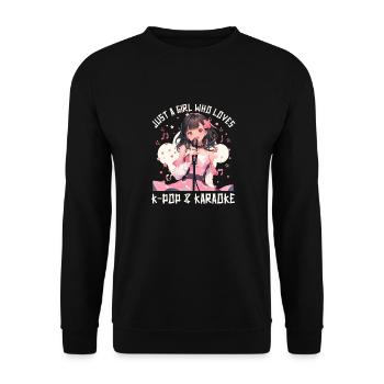 Juste une fille qui aime l’anime K-Pop et le karaoké - Sweat-shirt Unisexe - noir - Devant - Alina (178cm) & Michal (187cm)