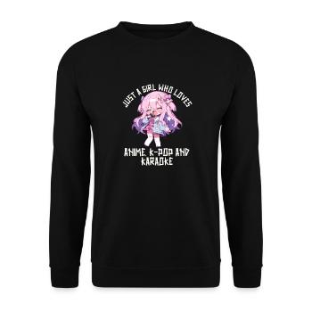 Juste une fille qui aime l’anime K-Pop et le karaoké - Sweat-shirt Unisexe - noir - Devant - Alina (178cm) & Michal (187cm)