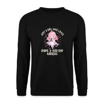 Juste une fille qui aime l’anime K-Pop et le karaoké - Sweat-shirt Unisexe - noir - Devant - Alina (178cm) & Michal (187cm)