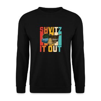Shvitz it out Sauna Spa Massage Banja Saunameister - Unisex Pullover - Schwarz - Vorne - Alina (178cm) & Michal (187cm)